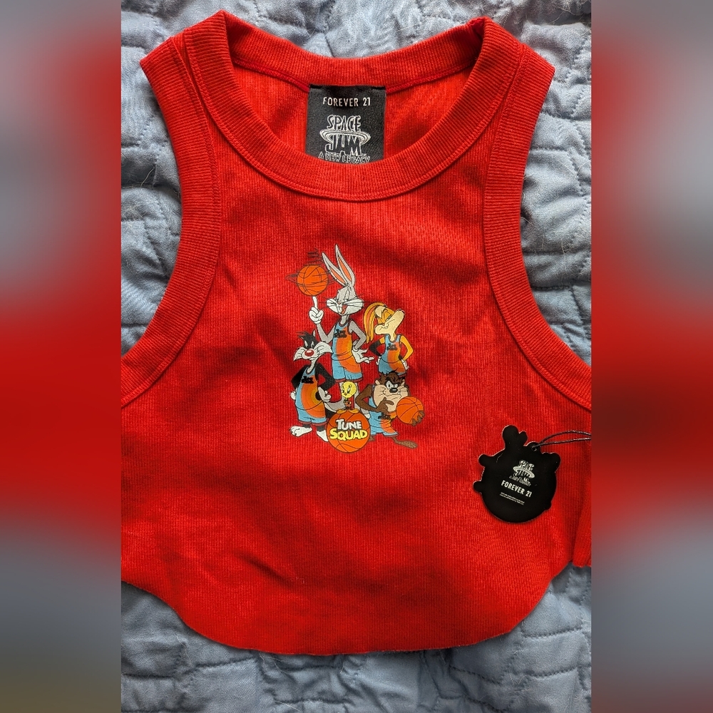 Forever 21 Space Jam Red Top